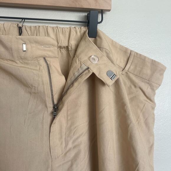 Able Alethea Drapey Wide Leg Trouser size 24 Oat Milk Khaki Lightweight Office - Picture 8 of 12